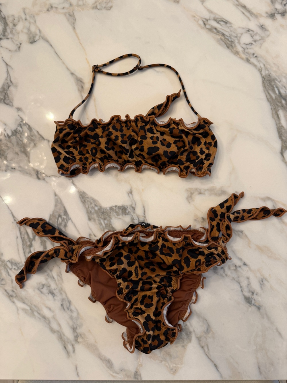 MC2 Saint Barth Kids Leopard Print Bikini in Brown and Black